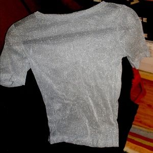 Silver sheer top